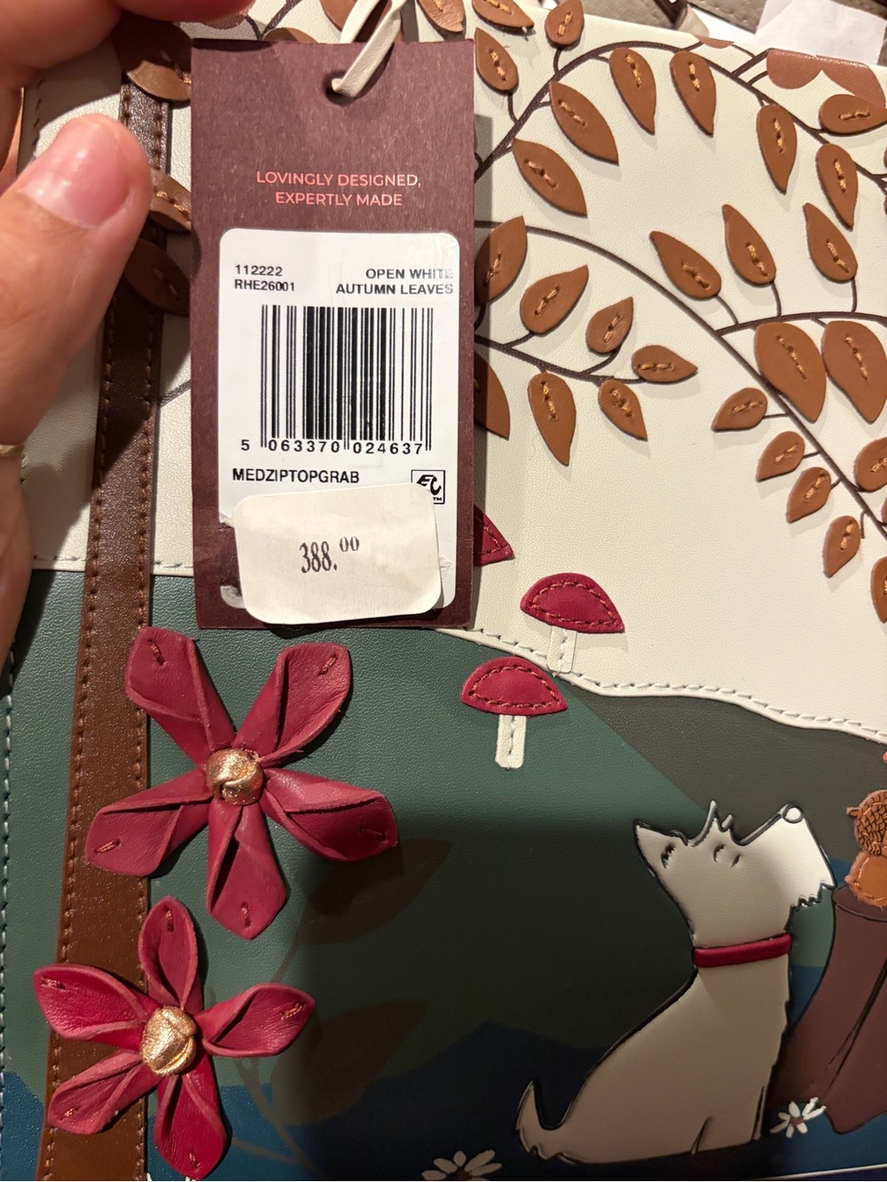 Radley London Autumn Leaves Medium Zip Top Leather Tote - Picture 4 of 4
